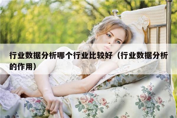 行业数据分析哪个行业比较好（行业数据分析的作用）