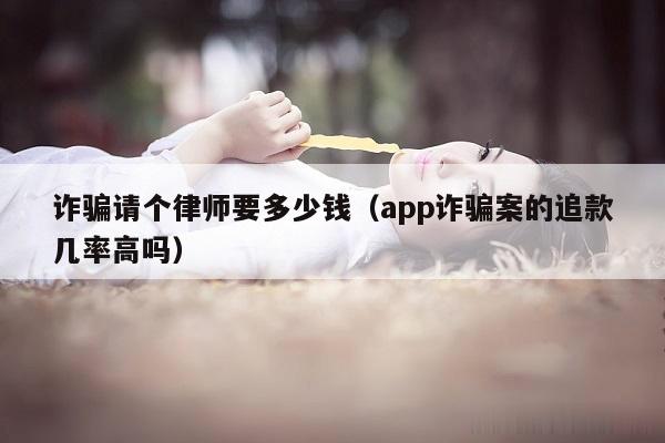 诈骗请个律师要多少钱（app诈骗案的追款几率高吗）