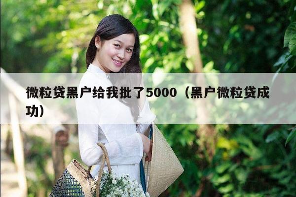 微粒贷黑户给我批了5000（黑户微粒贷成功）