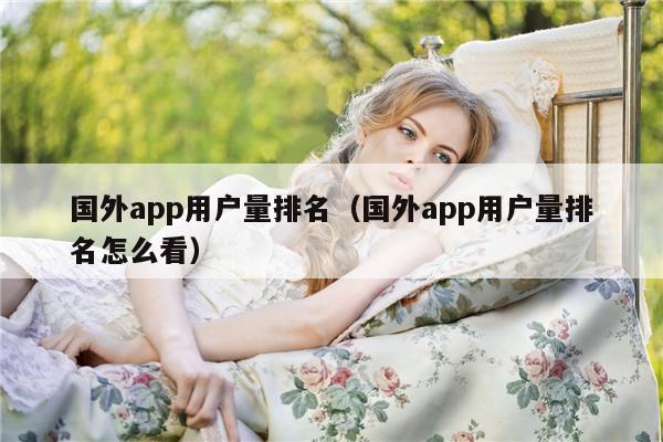 国外app用户量排名（国外app用户量排名怎么看）