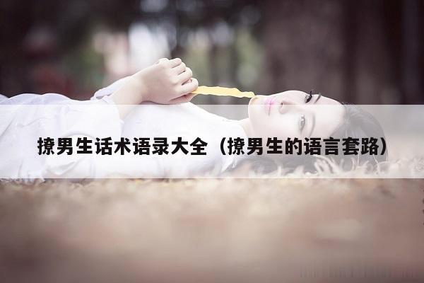 撩男生话术语录大全（撩男生的语言套路）