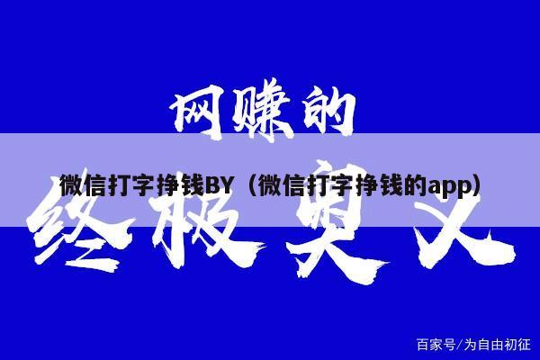 微信打字挣钱BY（微信打字挣钱的app）