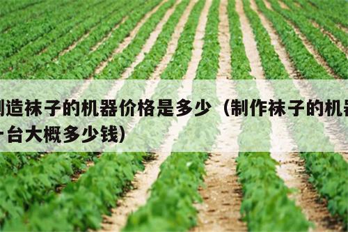 制造袜子的机器价格是多少（制作袜子的机器一台大概多少钱）