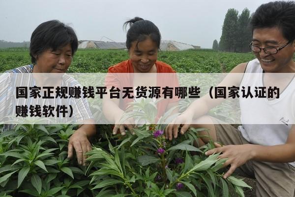 国家正规赚钱平台无货源有哪些（国家认证的赚钱软件）