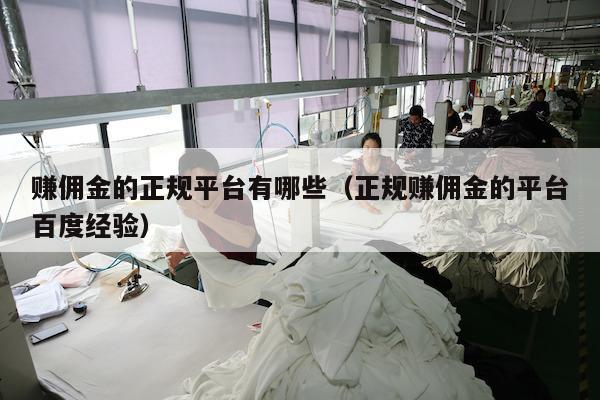 赚佣金的正规平台有哪些（正规赚佣金的平台百度经验）