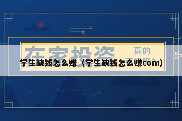 学生缺钱怎么赚（学生缺钱怎么赚com）