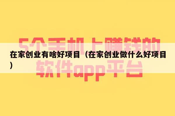 在家创业有啥好项目（在家创业做什么好项目）
