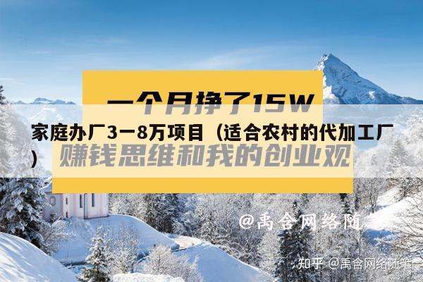 家庭办厂3一8万项目（适合农村的代加工厂）