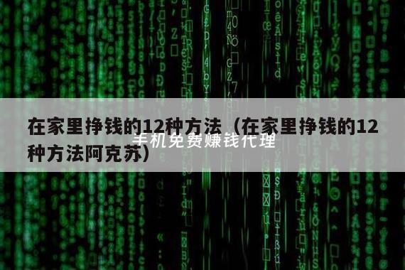在家里挣钱的12种方法(在家里挣钱的12种方法阿克苏)